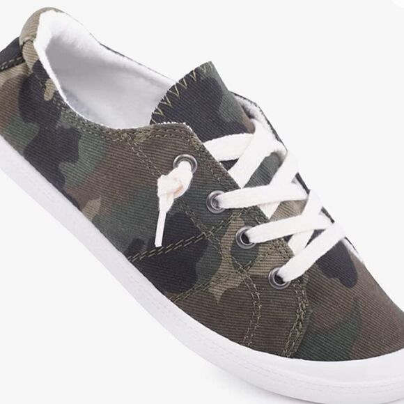 Camo Lace Up Slip On Sneakers - Picture 10 of 16